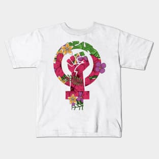 Awesome Floral Fist Hippie Power Hipster Peace Kids T-Shirt